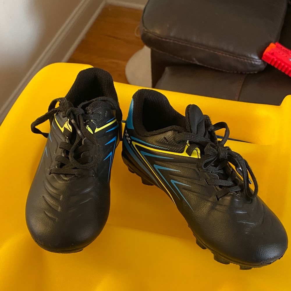 DSG Kids Shoes Black with Blue and Yellow Accents